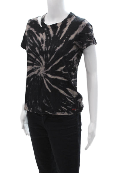 Philanthropy, Women Black Cotton Crew Neck Short Sleeve T-Shirt Grunge Size XS