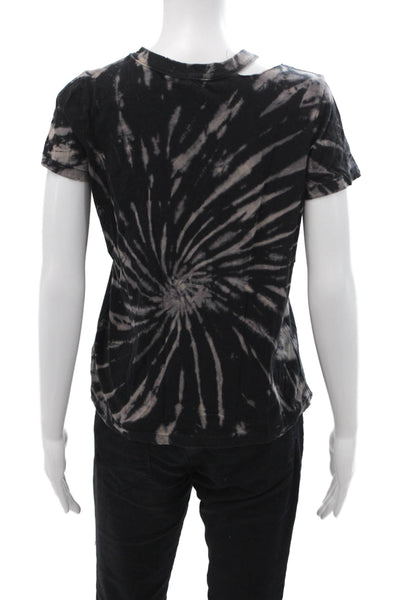 Philanthropy, Women Black Cotton Crew Neck Short Sleeve T-Shirt Grunge Size XS