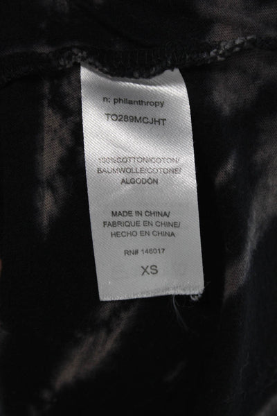 Philanthropy, Women Black Cotton Crew Neck Short Sleeve T-Shirt Grunge Size XS