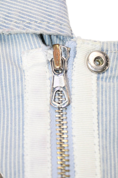 Joes, Women, Biker Motorcycle Jacket Light Blue Striped Long Sleeve Size XS