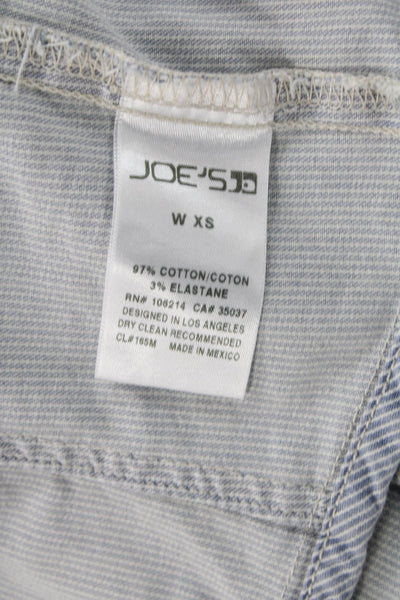 Joes, Women, Biker Motorcycle Jacket Light Blue Striped Long Sleeve Size XS