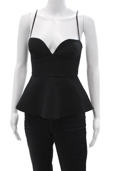 Kendall + Kylie Women Black Camisole Spaghetti Strap Zip Polyester Size XS