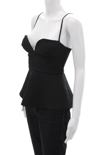 Kendall + Kylie Women Black Camisole Spaghetti Strap Zip Polyester Size XS