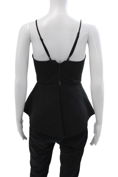Kendall + Kylie Women Black Camisole Spaghetti Strap Zip Polyester Size XS