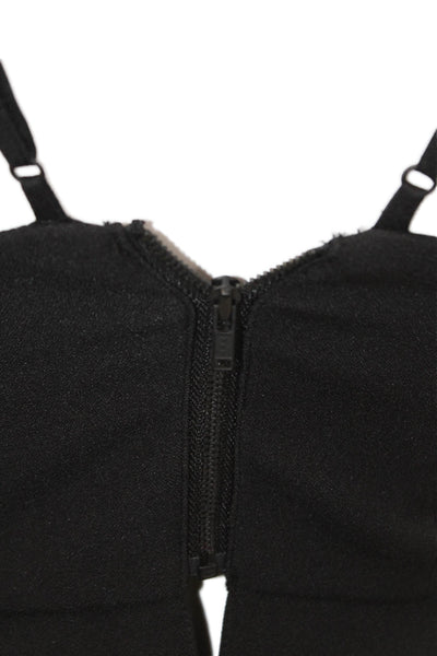 Kendall + Kylie Women Black Camisole Spaghetti Strap Zip Polyester Size XS