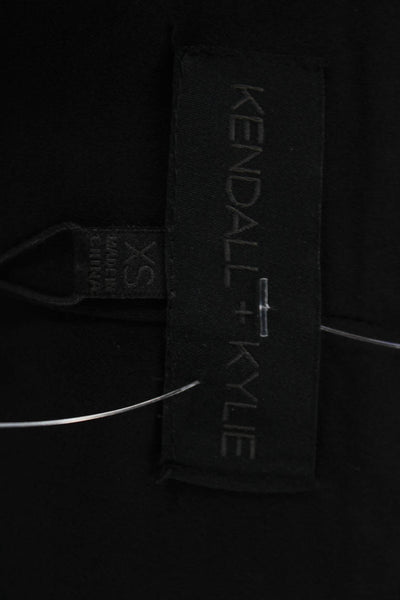 Kendall + Kylie Women Black Camisole Spaghetti Strap Zip Polyester Size XS