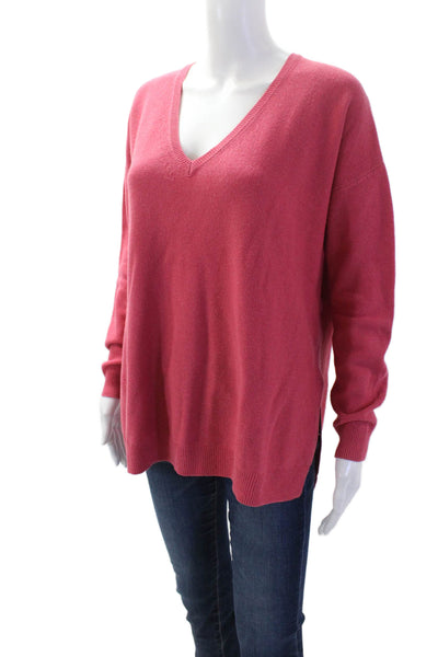 Boden Women Pink Wool V-Neck Pullover Sweater Long Sleeve Size M