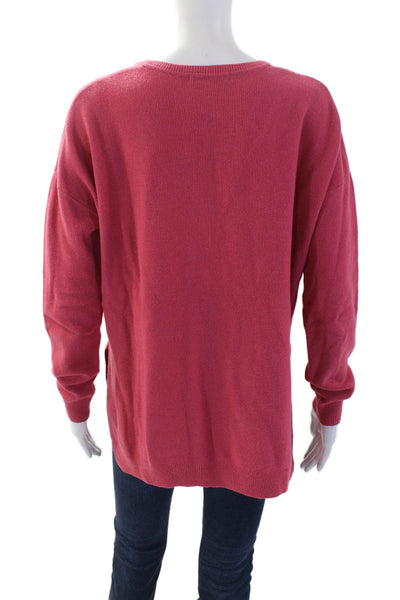 Boden Women Pink Wool V-Neck Pullover Sweater Long Sleeve Size M
