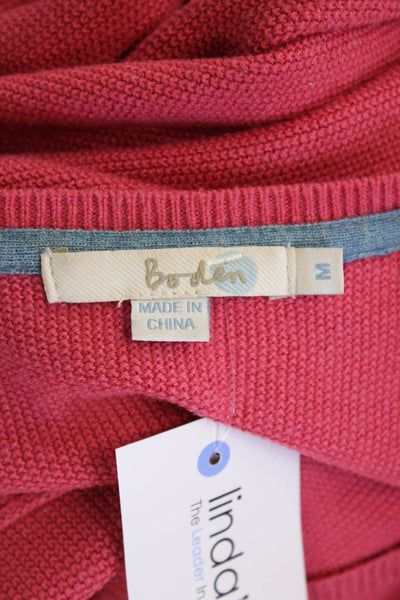Boden Women Pink Wool V-Neck Pullover Sweater Long Sleeve Size M