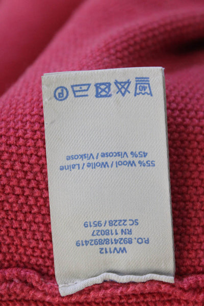 Boden Women Pink Wool V-Neck Pullover Sweater Long Sleeve Size M