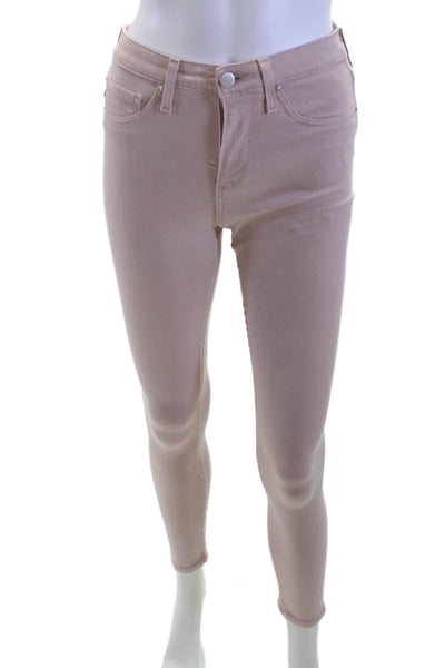 Adriano Goldschmied Womens Ankle Skinny Jeans Pink Button Size 25