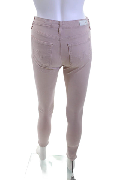 Adriano Goldschmied Womens Ankle Skinny Jeans Pink Button Size 25