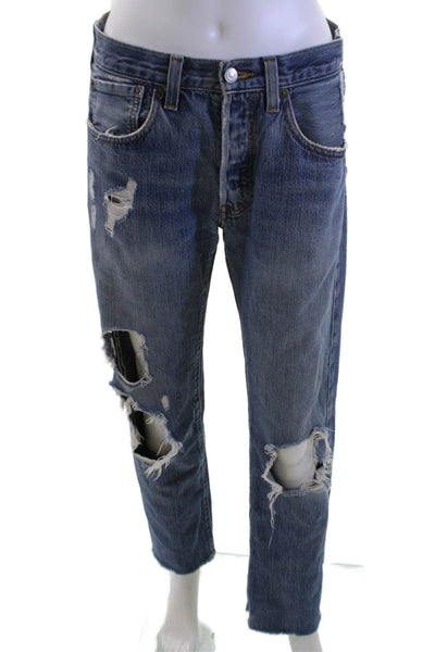 Levis Mens Cropped Straight Jeans Blue Size 25