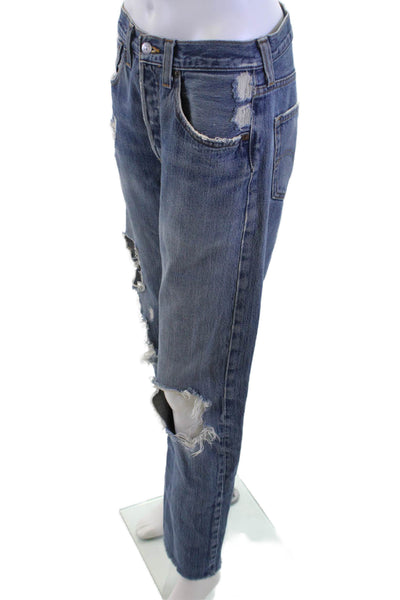 Levis Mens Cropped Straight Jeans Blue Size 25