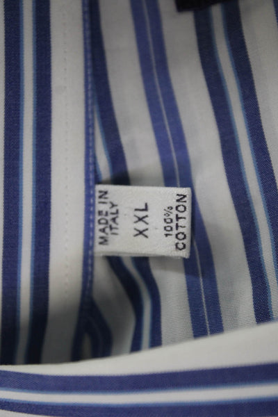 Ralph Lauren Mens Cotton Collared Striped Button Down Shirt Blue Size 1X