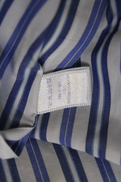 Ralph Lauren Mens Cotton Collared Striped Button Down Shirt Blue Size 1X