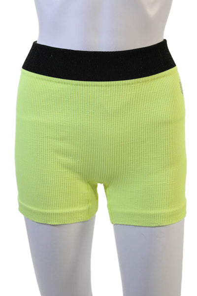 FP Movement Unisex Black Striped Biker Shorts Cotton Blend Size M
