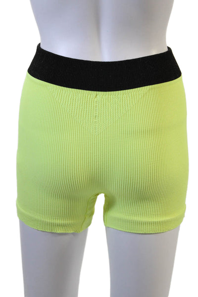 FP Movement Unisex Black Striped Biker Shorts Cotton Blend Size M