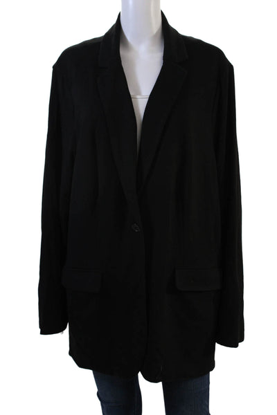 Tahari Women Classic Black Collared Button Blazer 94% Rayon 6% Spandex Size 2X
