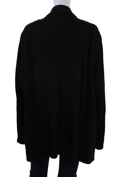 Tahari Women Classic Black Collared Button Blazer 94% Rayon 6% Spandex Size 2X