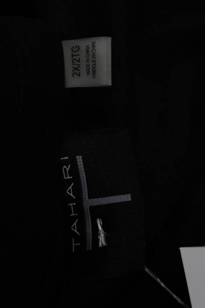 Tahari Women Classic Black Collared Button Blazer 94% Rayon 6% Spandex Size 2X
