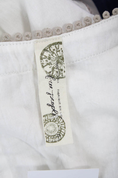 Free People Womens Tank Dress White 100% Cotton Boho Sleeveless Size S