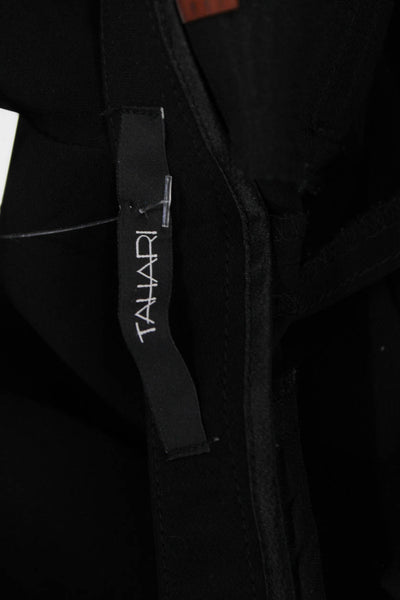 Tahari Women Ankle Dress Pants Black Button Inseam 28 Size 0