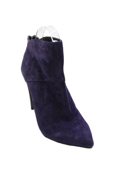 Dolce Vita Womens Suede Textured Zip Pointed Toe Booties Purple Size 6.5