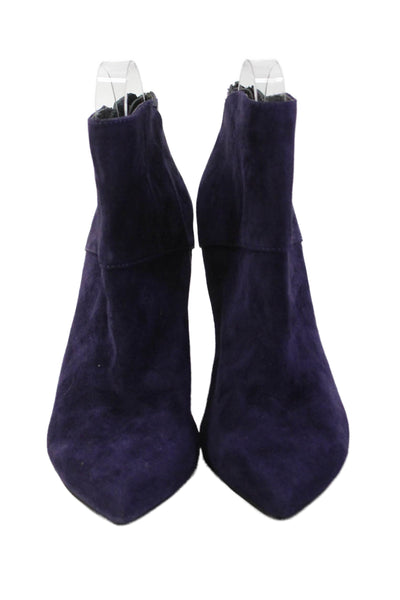 Dolce Vita Womens Suede Textured Zip Pointed Toe Booties Purple Size 6.5