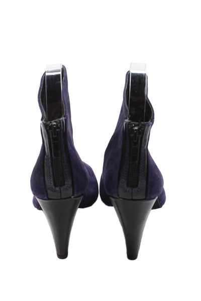 Dolce Vita Womens Suede Textured Zip Pointed Toe Booties Purple Size 6.5