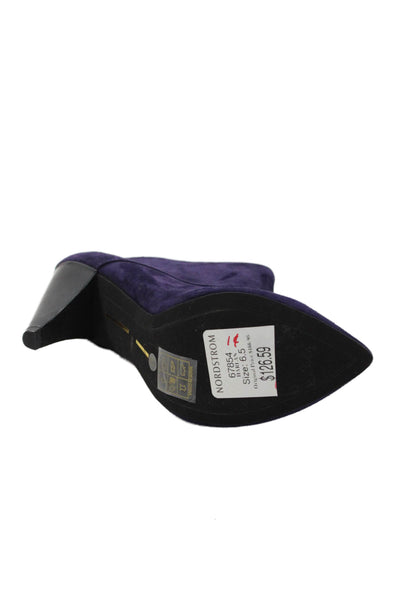 Dolce Vita Womens Suede Textured Zip Pointed Toe Booties Purple Size 6.5