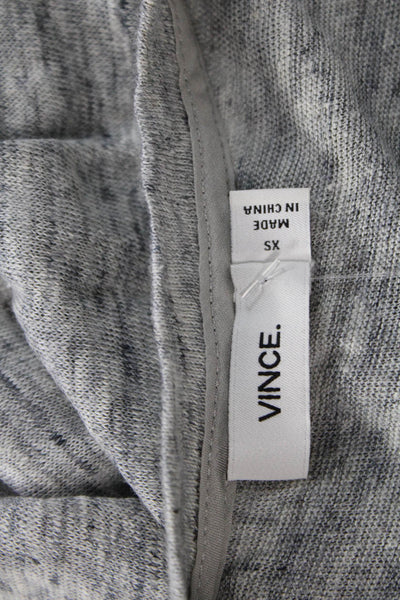 Vince Womens Gray Linen Sleeveless Round Neck Tank Basic Size XS