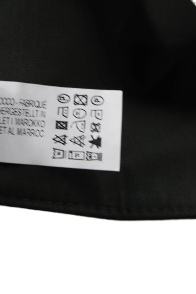 Zara Women Cropped Black Sleeveless Square Neck Tank Button Size S