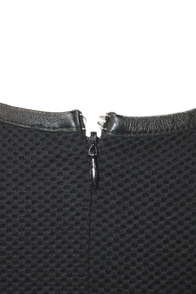 Twenty Women Cropped Tank Black Crew Neck Zip Biker Size M