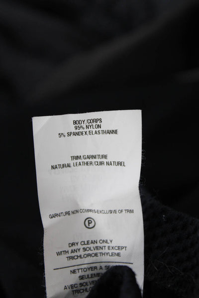 Twenty Women Cropped Tank Black Crew Neck Zip Biker Size M