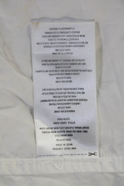 Equipment Femme Women Shirt Dress White Collar Button Long Sleeve Cotton Size S