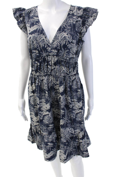 Vineyard Vines Vneck Black White Printed Dress Sz M