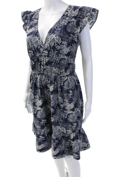 Vineyard Vines Vneck Black White Printed Dress Sz M