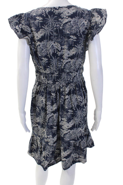Vineyard Vines Vneck Black White Printed Dress Sz M