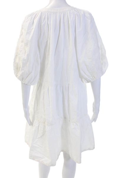 Velvet by Graham & Spencer Womens White V-Neck Kaftan Cotton Size M