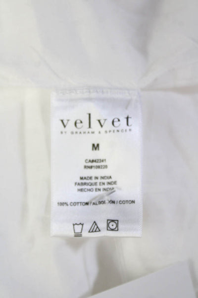 Velvet by Graham & Spencer Womens White V-Neck Kaftan Cotton Size M
