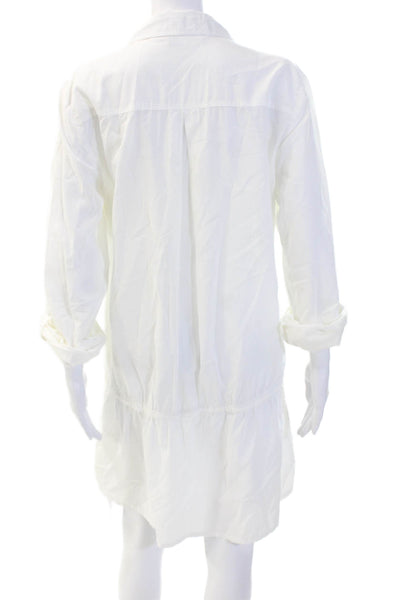 Splendid White Long Sleeve Shirt Dress Sz M