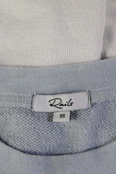 Rails Women Pullover Sweatshirts Light Blue Crew Neck Long Sleeve Size XS