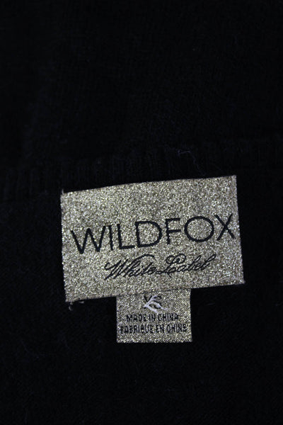 Wildfox Unisex Black V-Neck Graphic Heart Pullover Sweater Long Sleeve Size XS