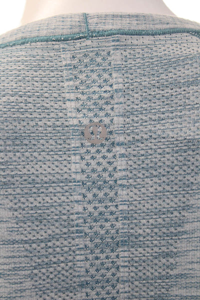 Lululemon Women Light Blue Nylon-Blend Tunic Crew-Neck Short Sleeve Size 4