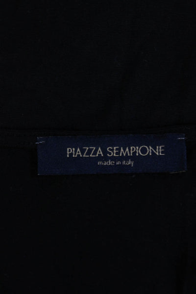 Piazza Sempione Womens Basic Tunic Top Black Modal Short Sleeve Size S