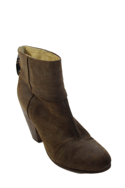 Rag & Bone Womens Leather Zip Up Newbury Ankle Boots Brown Size 9.5