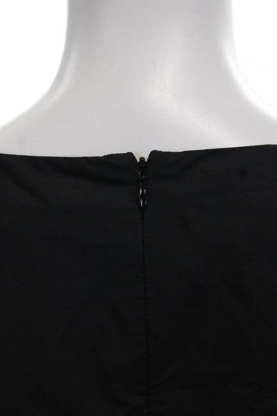 Ivy City Women Fit & Flare Mini Dress Black Short Sleeve Cotton Size M