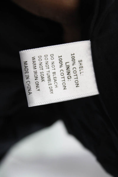 Ivy City Women Fit & Flare Mini Dress Black Short Sleeve Cotton Size M
