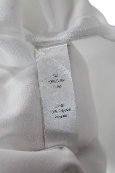 Marissa Webb, Women Tunic White Cotton Button Sleeveless Round Neck Size L